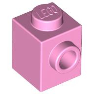 Lego kostka (kostička) 1x1 s nopem na jedné straně, světle růžová (4621554)